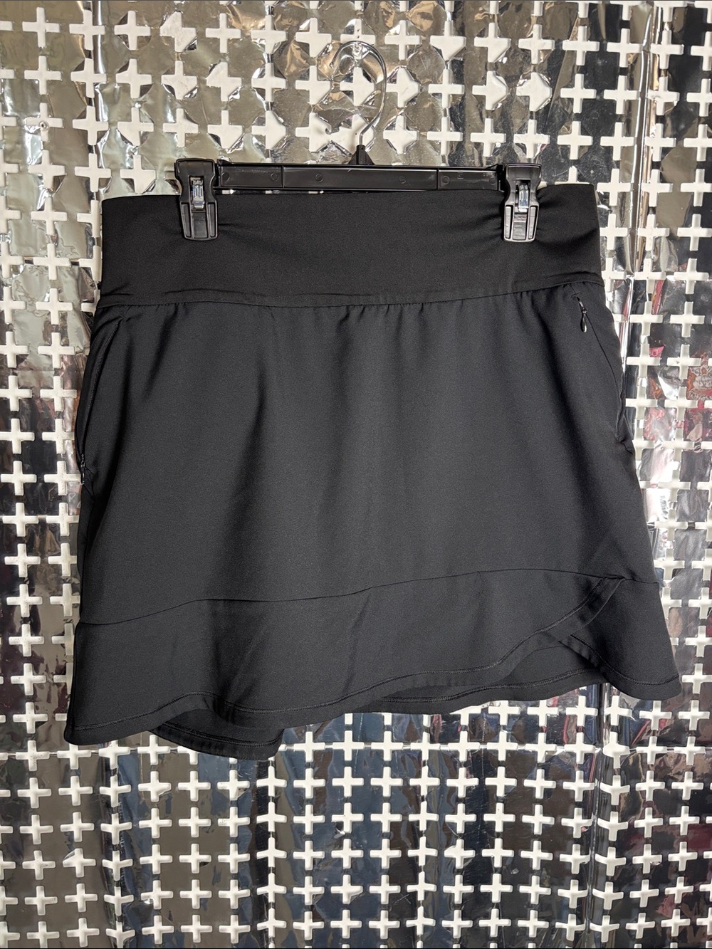 adidas Black Asymmetrical Athletic Skort with Side Pockets